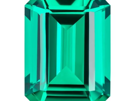 0.22 Carat Emerald Cut Lab-Created Emerald Hot on Sale