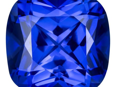 6.14 Carat Cushion Cut Lab-Created Blue Sapphire Hot on Sale