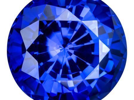 0.70 Carat Round Cut Lab-Created Blue Sapphire For Discount