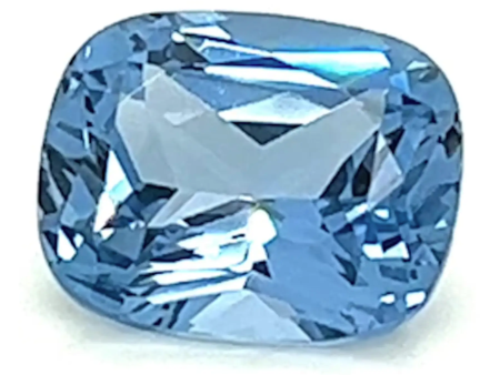 3.97 Carat Cushion Cut Lab-Created Aqua Blue Spinel Online now