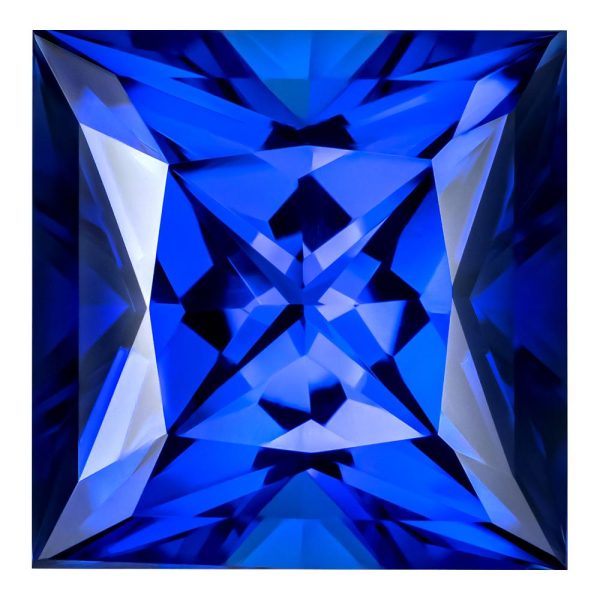 3.75 Carat Princess Cut Lab-Created Blue Sapphire Fashion