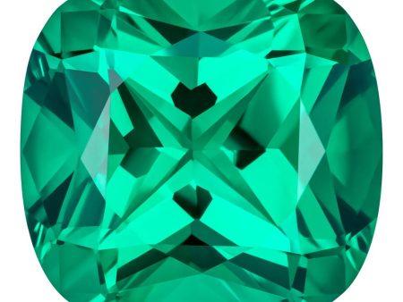 0.90 Carat Cushion Cut Lab-Created Emerald on Sale