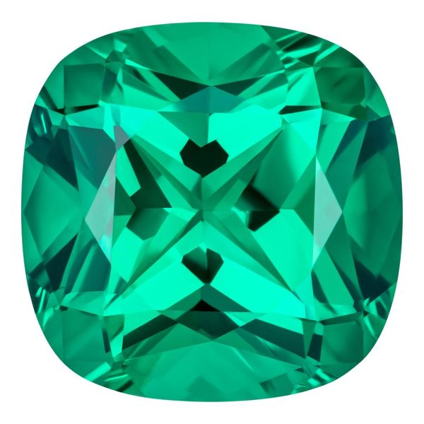 0.90 Carat Cushion Cut Lab-Created Emerald on Sale