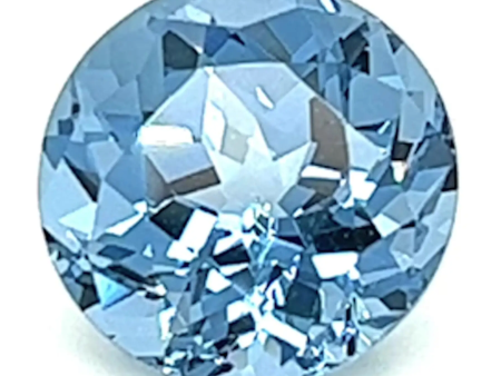 0.59 Carat Round Cut Lab-Created Aqua Blue Spinel Fashion