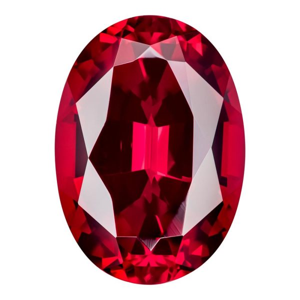 3.95 Carat Oval Cut Lab-Created Ruby on Sale