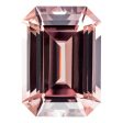 6.53 Carat Emerald Cut Lab-Created Champagne Sapphire For Sale