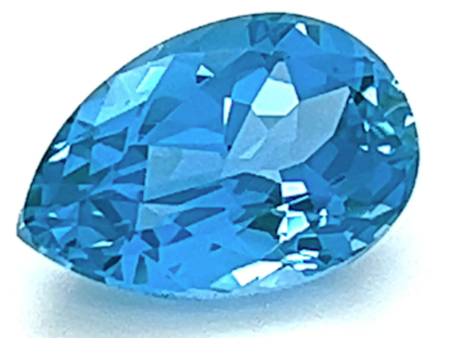 4.06 Carat Pear Cut Lab-Created Paraiba Teal Spinel For Sale