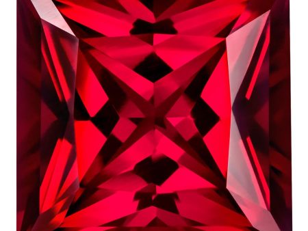 0.90 Carat Princess Cut Lab-Created Ruby Hot on Sale