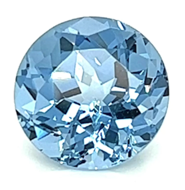 4.75 Carat Round Cut Lab-Created Aqua Blue Spinel Online Sale